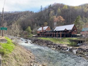 Historic Tapoco Lodge Resort along Ronnie Milsap Highway and the Cheoah River