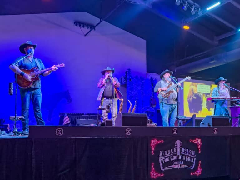 Triple C Cowboys on stage at Cody Cattle Company.