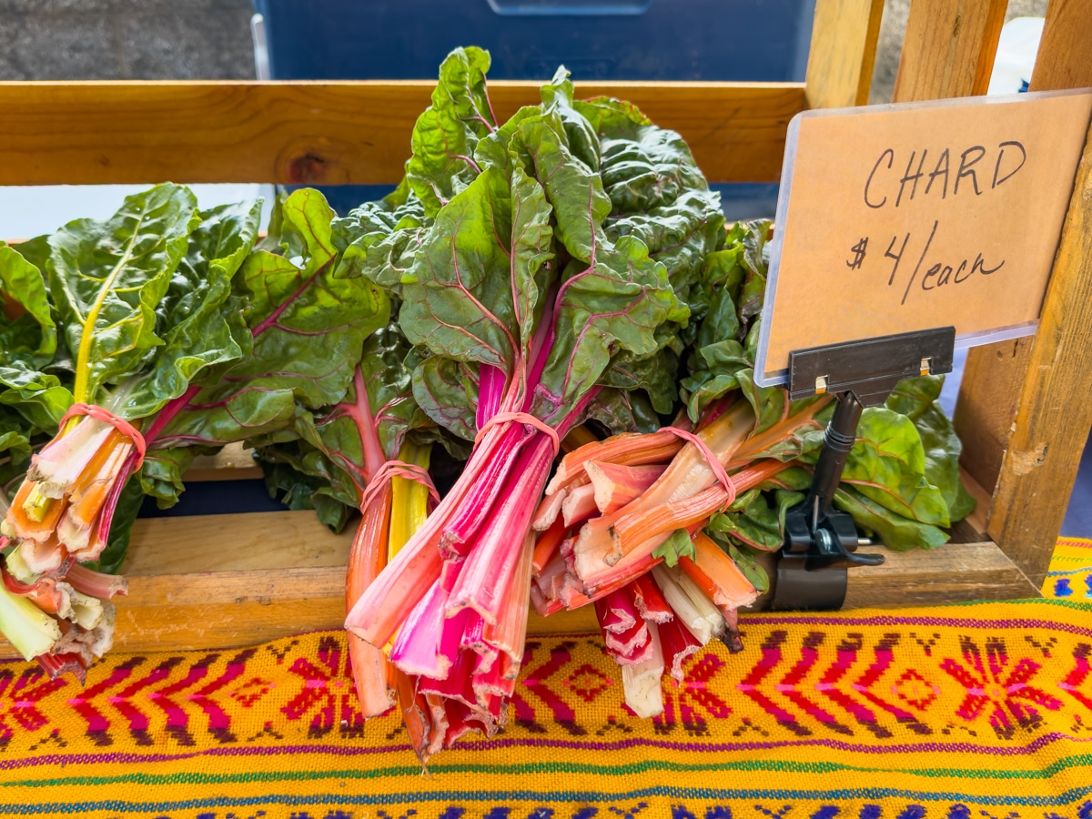 Fresh vegetables for sale at the Farmers Market