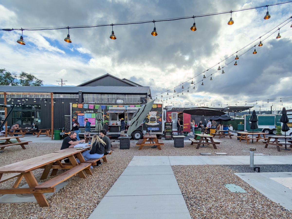 Outdoor food court at Dogwood at the Pine Shed