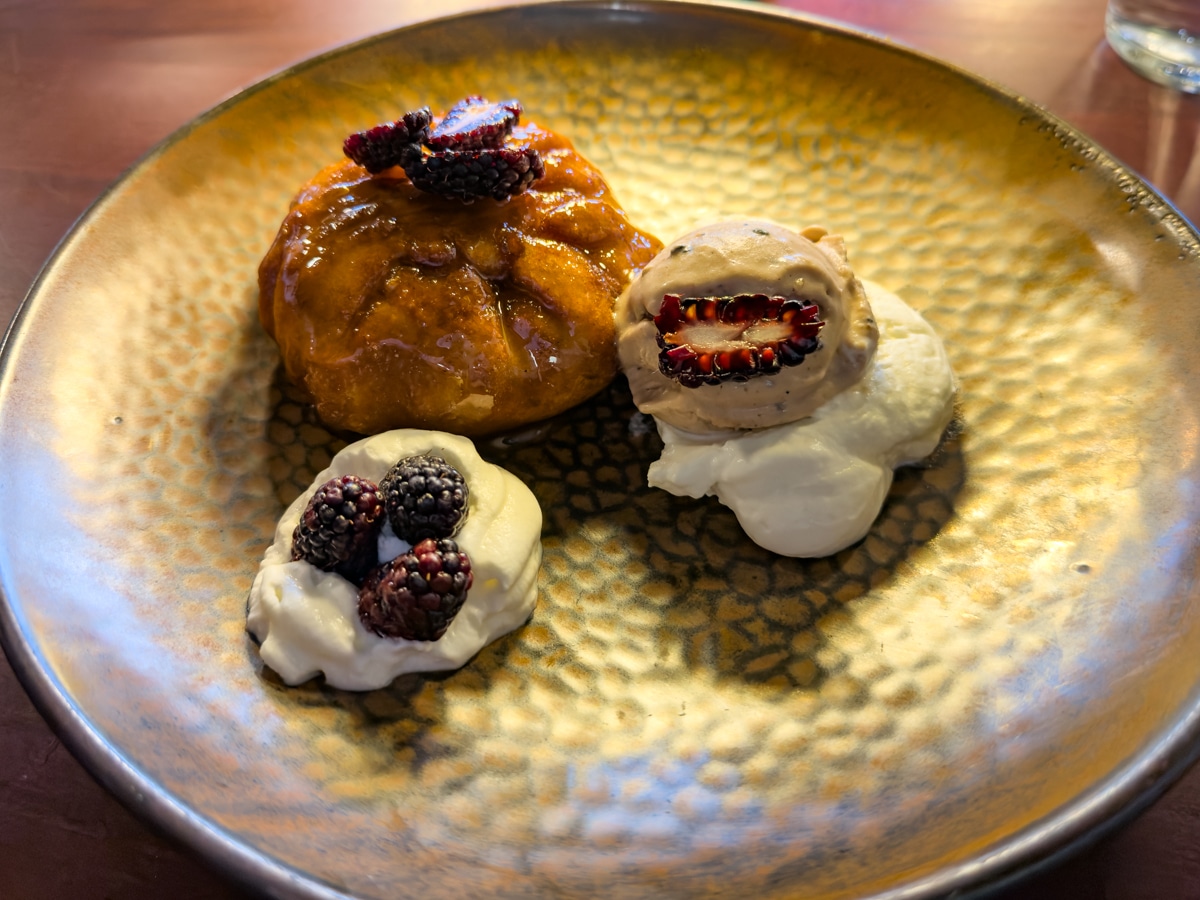 Marionberry dessert at Yoli. Great place to eat and drink in Bend.